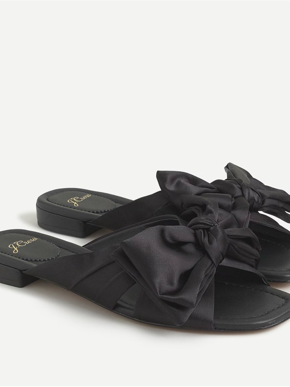 NEW! J. Crew Abbie Bow Satin Bow Slide Sandals, Size 7